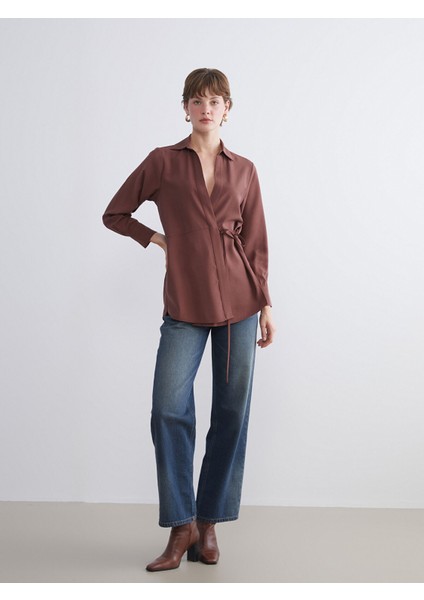 Yeni Sezon Kruvaze Yaka Kadın Gömlek Tunik modelleri