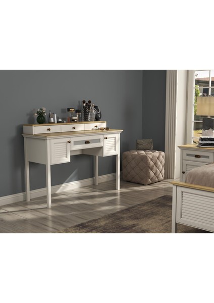 Valena Makyaj Masası 2 Dolap 4 Çekmeceli Panjur Kapaklı Mdf Profil Ayaklı 132 cm fırsatları