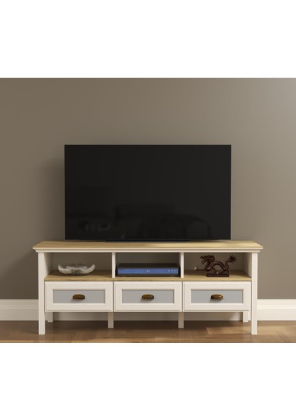 Valena Tv Ünitesi - Konsol 3 Çekmeceli 3 Bölmeli Mdf Profil Kapaklı ve Ayaklı 150 cm Minifixli fırsatları
