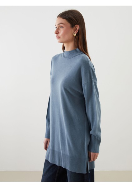 Yeni Sezon Dik Yaka Kadın Triko Tunik