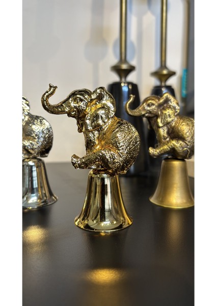 Oturan Filli Sevimli Çan Mum Söndürücü-Gold