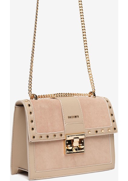 Kadın Bej Süet Omuz Çantası 5Y2CN69696