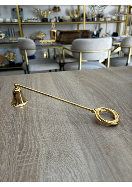 Halka Uçlu Çubuklu Mum Söndürücü-Gold (Altın)