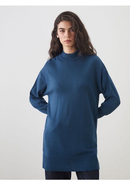 Yeni Sezon Dik Yaka Kadın Triko Tunik