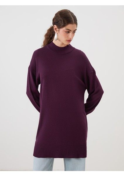 Yeni Sezon Dik Yaka Kadın Triko Tunik