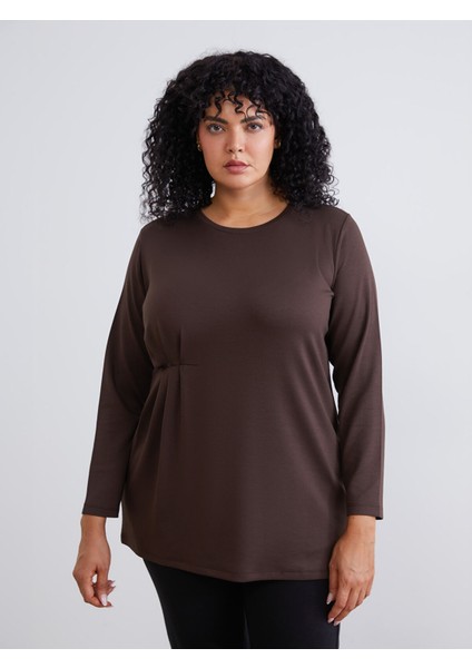 Yeni Sezon Bisiklet Yaka Büzgülü Kadın Tunik