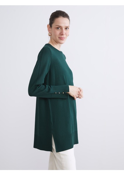 Yeni Sezon Bisiklet Yaka Kadın Triko Tunik