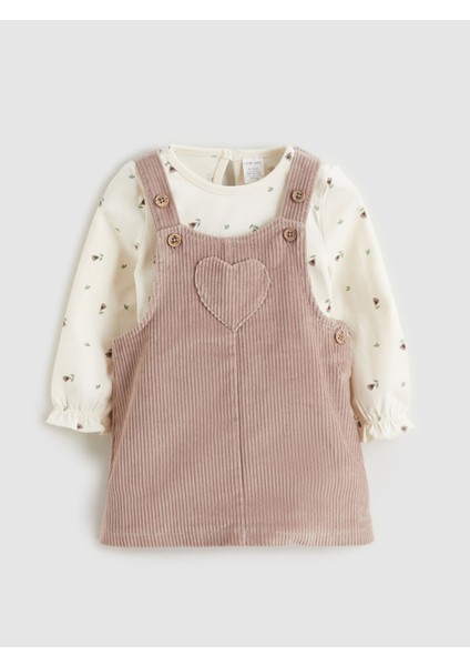Yeni Sezon Kız Bebek Tişört ve Kadife Elbise