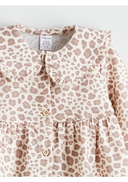 Yeni Sezon Bebe Yaka Fırfırlı Kız Bebek Elbise modelleri