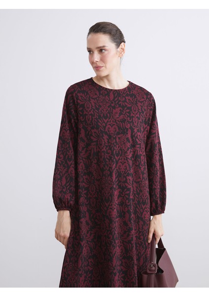 Yeni Sezon Büyük Beden Bisiklet Yaka Desenli Elbise fırsatları