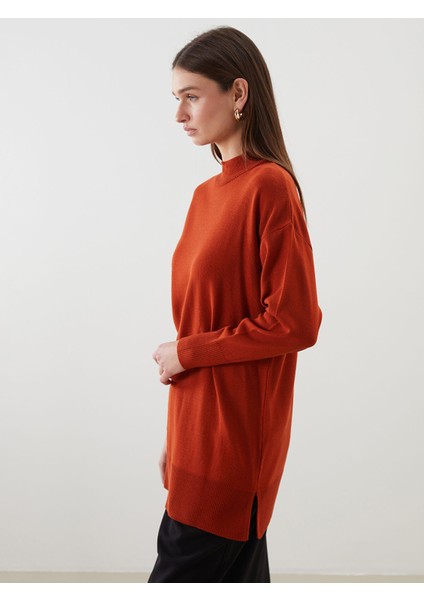 Yeni Sezon Dik Yaka Kadın Triko Tunik