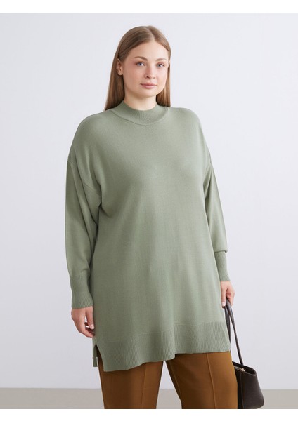 Yeni Sezon Dik Yaka Kadın Triko Tunik modelleri