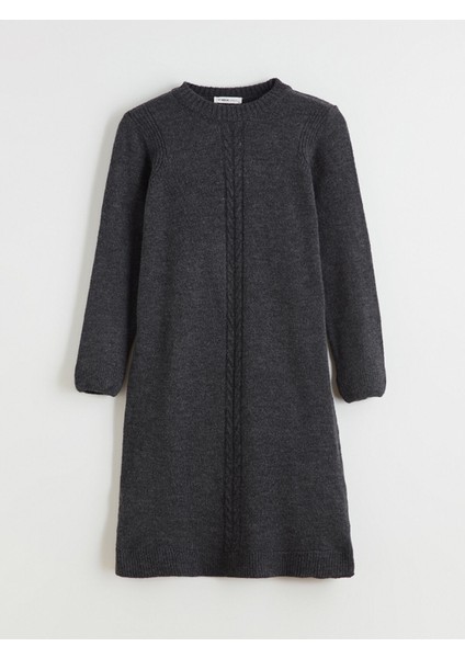 Yeni Sezon Bisiklet Yaka Kendinden Desenli Triko Elbise indirimleri