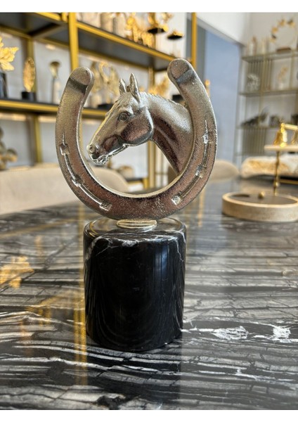 At Nalı Dekoratif Metal Obje-Gümüş