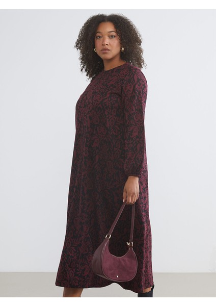 Yeni Sezon Büyük Beden Bisiklet Yaka Desenli Elbise modelleri