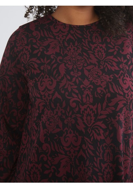 Yeni Sezon Büyük Beden Bisiklet Yaka Desenli Elbise indirimleri