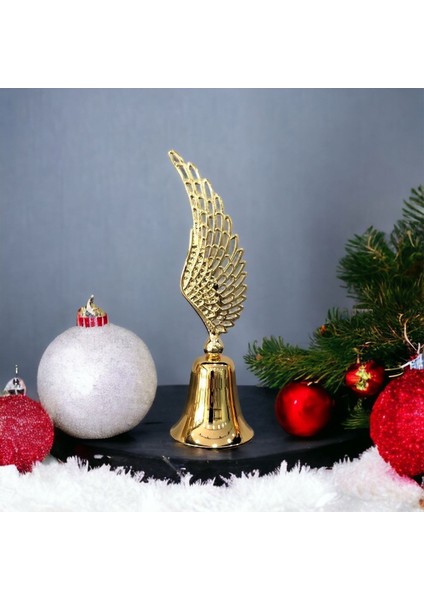Pirinç Döküm Uzun Melek Kanatlı Metal Çan Mum Söndürücü-Gold(Altın)