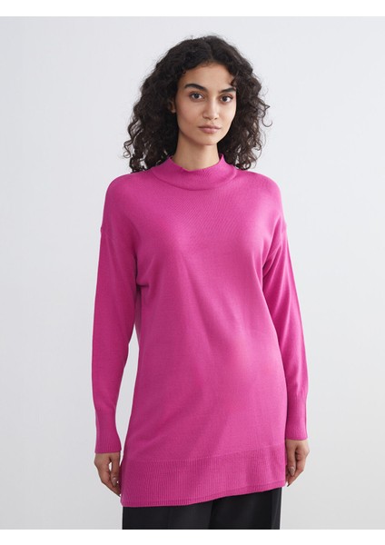 Yeni Sezon Dik Yaka Kadın Triko Tunik