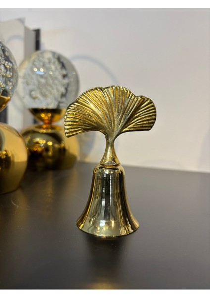 Gingko Yapraklı Metal Çan Mum Söndürücü-Gold(Altın)