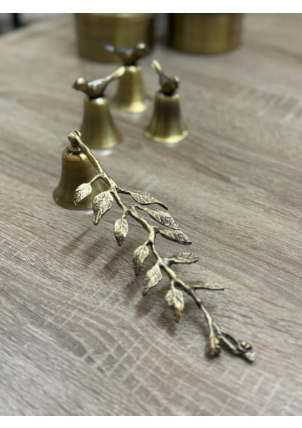 Yapraklı Dallı Mum Söndürücü-Eslkitme (Antik Bronz)