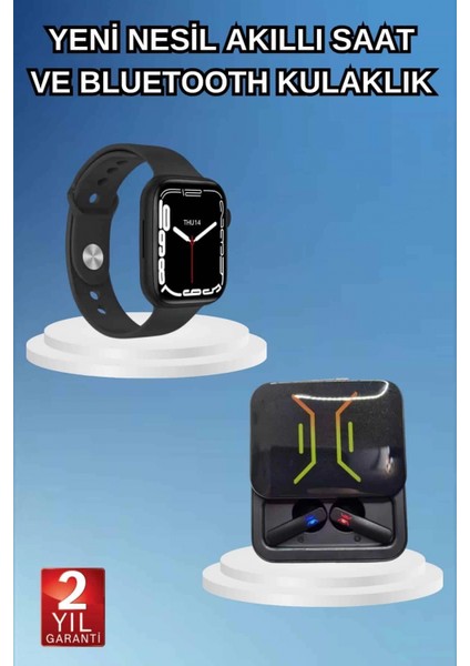 Bluetooth Bağlantılı Kablosuz Kulaklık ve Yeni Nesil Akıllı Saat 5.0 Bluetooth