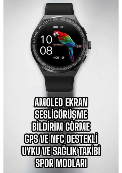 Akıllı Saat Dokunmatik Ekran Sesli Görüşme ve Bildirim Görme Sağlık Takibi indirimleri