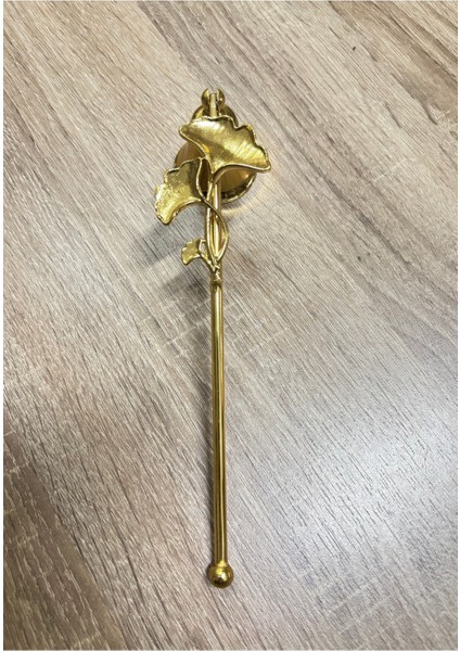 Çok Gingkolu Çubuklu Metal Mum Söndürücü-Gold