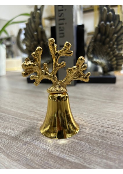 Mercan Tepeli Metal Çan Mum Söndürücü-Gold