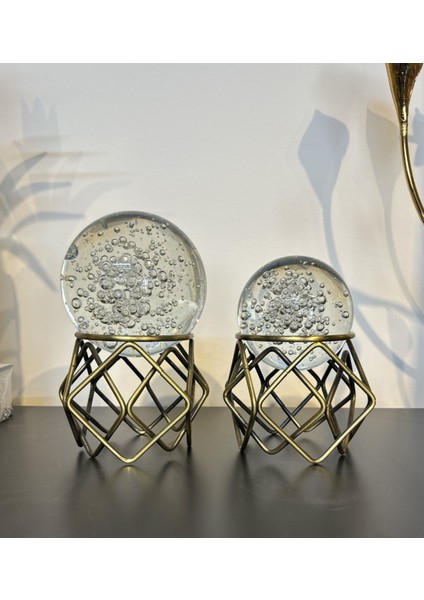 Tel Örgü Dekoratif Cam Top-Eskitme (Antik Bronz)