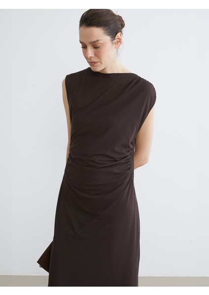 Yeni Sezon Bisiklet Yaka Büzgülü Elbise fiyatları