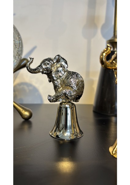 Oturan Filli Sevimli Çan Mum Söndürücü-Gümüş