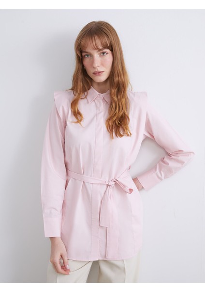 Yeni Sezon Kuşaklı Kadın Gömlek Tunik