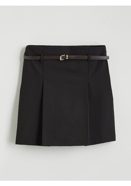 Yeni Sezon Beli Kemerli Pileli Mini Şort Etek indirimleri