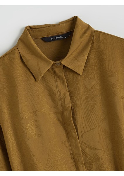 Yeni Sezon Kendinden Desenli Kadın Gömlek Tunik fiyatları