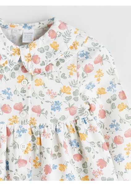 Yeni Sezon Bebe Yaka Çiçekli Kız Bebek Elbise fiyatları