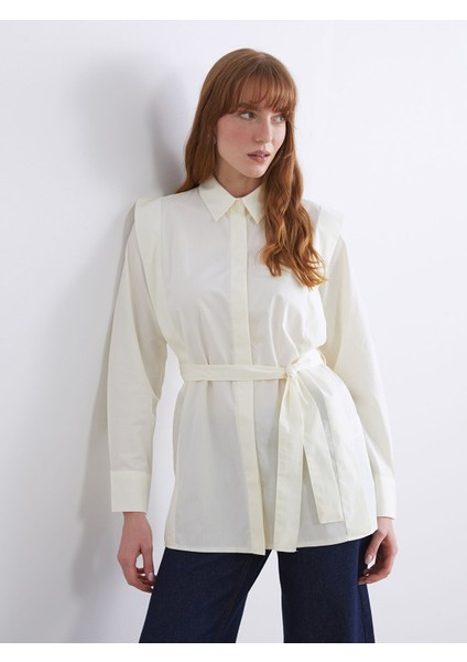 Yeni Sezon Kuşaklı Kadın Gömlek Tunik