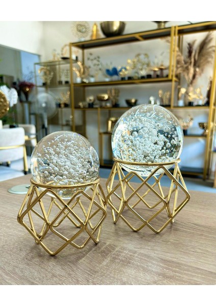 Tel Örgü Dekoratif Cam Top-Gold