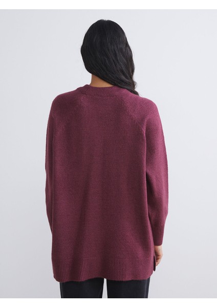 Yeni Sezon Bisiklet Yaka Oversize Kadın Triko Tunik fırsatları