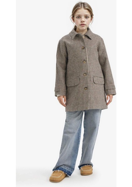 Kız Çocuk Gömlek Yaka Düğmeli Kareli Kaşe Mont G2580A825WN fiyatları