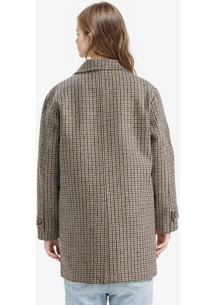 Kız Çocuk Gömlek Yaka Düğmeli Kareli Kaşe Mont G2580A825WN fırsatları