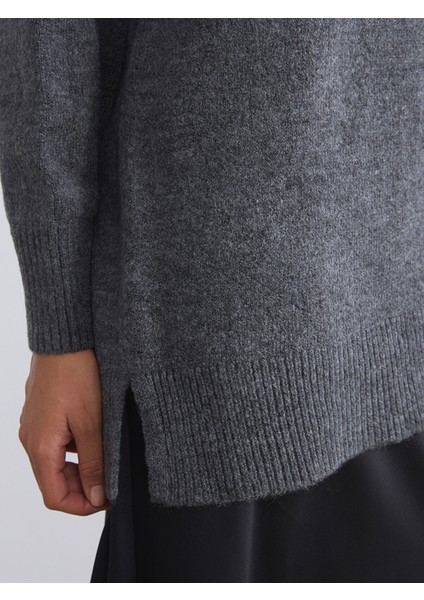 Yeni Sezon Bisiklet Yaka Oversize Kadın Triko Tunik modelleri