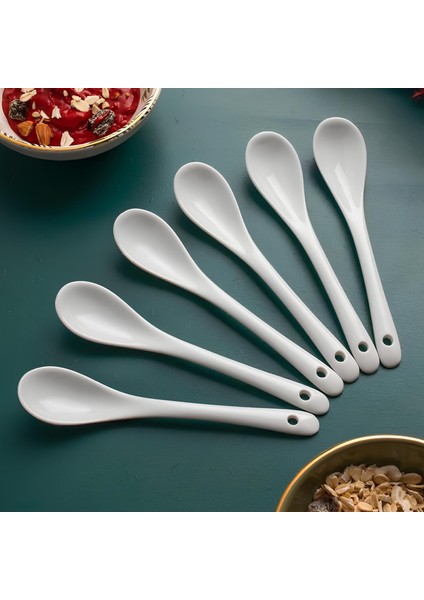 Porselen Baharat Kaşığı 6 Adet (13 cm) fiyatları