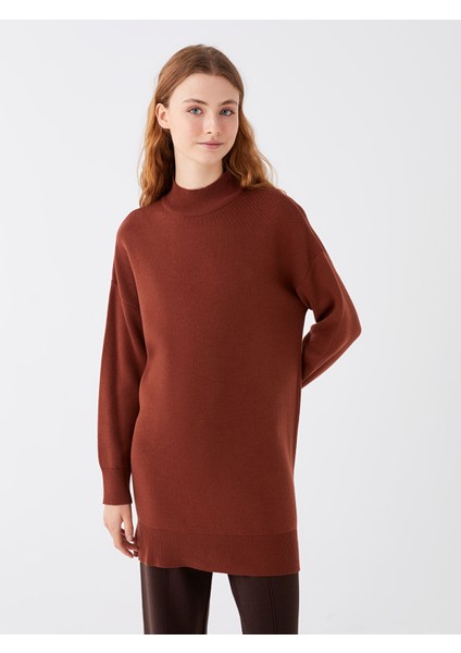 Yeni Sezon Yarım Balıkçı Yaka Oversize Kadın Triko Tunik