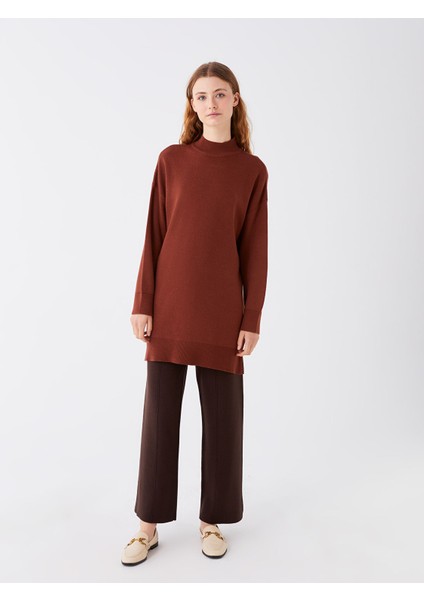 Yeni Sezon Yarım Balıkçı Yaka Oversize Kadın Triko Tunik modelleri