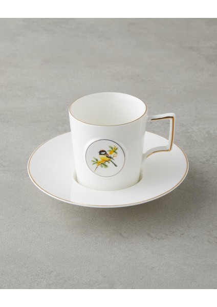 Charmed Dream Porselen 4 Parça 2 Kişilik Double Kahve Fincan Takımı 155 ml Beyaz-Gold modelleri
