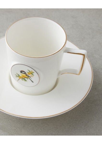 Charmed Dream Porselen 4 Parça 2 Kişilik Double Kahve Fincan Takımı 155 ml Beyaz-Gold fırsatları