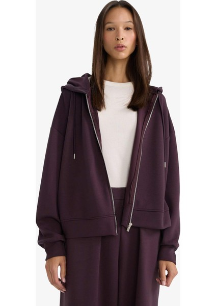 Relax Fit Kapüşonlu Fermuarlı Sweatshirt G4760AX25WN modelleri