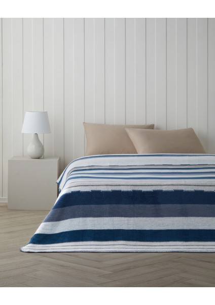 Fancy Line Pamuk Akrilik Tek Kişilik Battaniye 150X200 cm Mavi