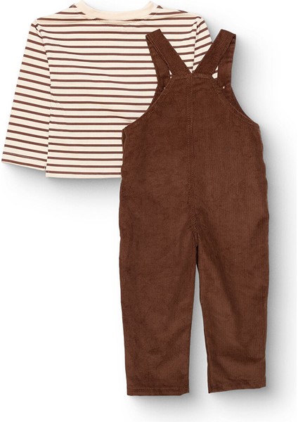 Erkek Bebek Woodland 2 Salopet-Tshirt Fitilli Kadife Dokuma Bisiklet Yaka Uzun Kol Reçme Paça modelleri