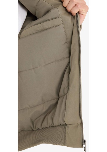 Su İtici Oversize Geniş Kalıp Gömlek Yaka Fermuarlı Peluş Yaka İç Cepli Mont E9247AX25WN